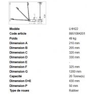 Cric hydro-pneumatique Lhh22 Rodcraft - capacité 20T - compact avec commande de surcharge et valve de sécurité_2