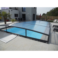 Abri piscine bas avec système télescopique sur roulettes  - BOREALIS M_2