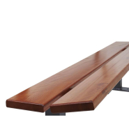 Banquette Pagode - Ref : 299193.Gpro.Chec - 2000 mm - Structure acier et assise bois exotique_2