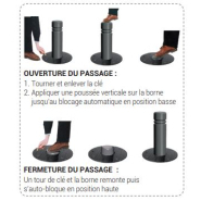 Borne rétractable en acier inoxydable - système de verrouillage automatique et autoverrouillant par pênes inox - JESIGNALE_2