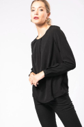 Blouse Crêpe manches longues femme - Réf: K5003 - Kariban - fluide et légère, encolure ronde, tailles et couleurs variées_2