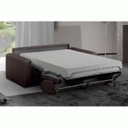 Canapé convertible express MASTER - Couchage 140x197cm - Matelas 18cm - Sommier à lattes RENATONISI - Microfibre taupe_2