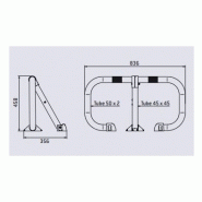 Bloc parking BPE - clés différentes - tube acier galvanisé 50 mm - bandes réflectos rouges - 124001_2