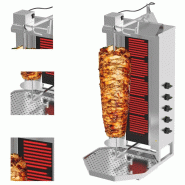 Grill Döner kebab électrique 5 brûleurs max 80 kg mobile - moteur en haut_2