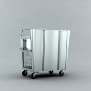 Container à grille en acier galvanisé - modèle 2400 avec roues pivotantes et ouverture en V_2