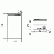 Bain-marie électrique sur meuble - 1x GN 1/3 et 1x GN 1/2 - Meuble 1 porte Inox | GGM - Mario 600_2