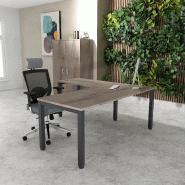 Bureau d'angle Tempo - Mobel Linea. - 160, Non, Chêne grisé_0