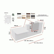 Comptoir d'accueil bi-colore avec PMR Delta et réhausse - 242, Gauche, Blanc, Non, Acacia foncé_2
