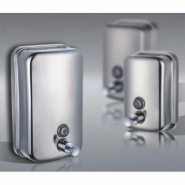 Distributeur de savon inox anti-vandalisme - 1 litre - remplissage facile et fixation murale_2