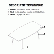 Table de réunion forme tonneau Ogi - MDD. - Blanc 9010, Blanc, 420_2