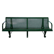 Banc métallique en tôle perforée à sceller au sol - NOVA - 200 cm - Coloris vert 6005_2