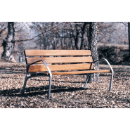 Banc public Neobarcino UM304N - bois FSC ou bois d'ingénierie - piètement en fonte ductile avec traitement anticorrosion_2