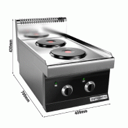 Cuisinière électrique - 4,6 kW - 2 plaques rondes  - Mario 700 | GGM -EHK473E_2