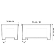 Jardinière Ona en fonte - coloris noir oxyron - différentes dimensions et poids_2