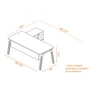 Bureau de direction en angle KELSO WOOD - style scandinave avec crédence et rangement intégré_2