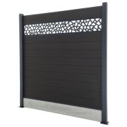 Clôture occultante en composite avec poteaux aluminium premium