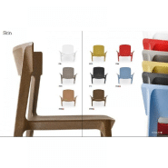 Chaise design CALLIGARIS Skin - plastique taupe empilable et écologique_2