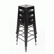 Tabourets hauts en acier galvanisé Bistro noirs (lot de 4) | Bolero - DL881_2