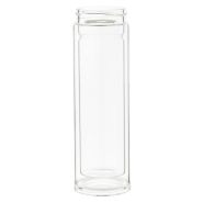 Thermos en verre borosilicate - double paroi - infuseur à thé - couvercle en bambou - 420 ml_2