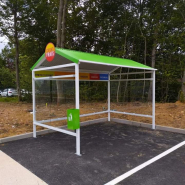 Abri 2 roues à toit double pente en bac acier nervuré pour environnements à forte fréquentation ou soumis aux intempéries- GF2_2