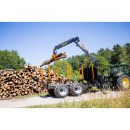 Remorque forestière avec châssis double poutre et grande capacité