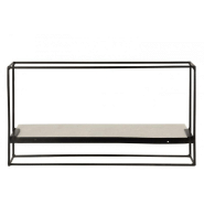 Étagère élégante en métal noir et marbre pour intérieur moderne