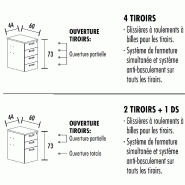 Bureau compact 90° Tono avec caisson - Mobel Linea - 160, Acacia foncé, Droite_2