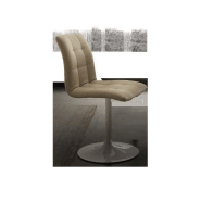 Chaise AERA - Polyuréthane sable - Piètement pivotant métal laqué blanc - Design contemporain_2