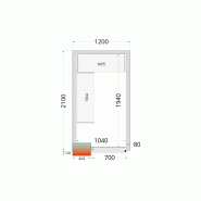 Chambre froide positive CRPF1221 Blanc1200 x  2100 x 2200 mm TEFCOLD_2