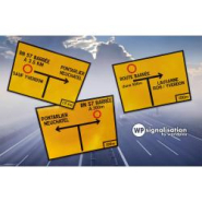 Panneau de voirie temporaire KD42C - Déviation avec mention de ville - Signalisation de carrefours complexes_2