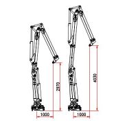 Grue avec stabilisateurs hydrauliques et commandes bilatérales