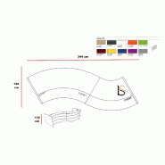 Bureau d'accueil en vague Valde - MDD - Blanc brillant, Droite_2