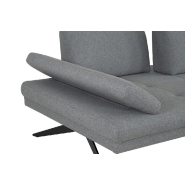 Canapé d'angle Fernie - Double profondeur - Méridienne droite en tissu gris - 296 x 179 cm - Pieds métal noir_2