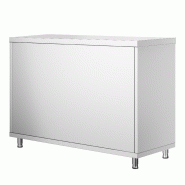 Meuble bas inox central P 700 mm avec portes - 1000_2
