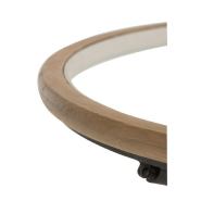 Table basse ronde SHON - plateau en verre, bois marron, piétement métal noir - dimensions L100 x H40 x P100 cm_2