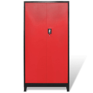 Vidaxl armoire avec coffre à outils acier 90x40x180 cm rouge et noir 3054555_2
