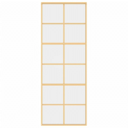 Vidaxl porte coulissante doré 76x205 cm verre esg clair et aluminium 155166_2