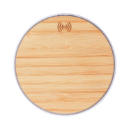 Chargeur USB sans fil 10W avec boîtier en bambou - couleur naturelle_2