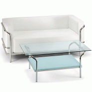 Canapé d'accueil en cuir noir ou blanc 2 places So Spinea - L10_2