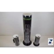 Collecteur de piles usagées - Tube polycarbonate laqué - Couvercle ABS vert avec orifice piles - Fenêtre de remplissage translucide_2