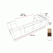 Grande banque d'accueil lumineuse 2 places TERA - MDD - Noyer_2