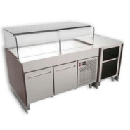 Vitrine réfrigérée non canalisable Perla - modèles avec ou sans réserves, vitrage collé ou vissé_2