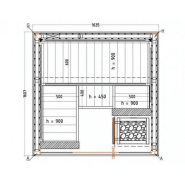 Cabine de sauna HARVIA 163,5 x 160,7 x 202 cm - 2 à 3 personnes - Poêle Vega 6 kW et accessoires inclus_2