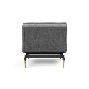 Fauteuil design Dublexo Styletto convertible lit 90x115 cm - pieds chêne naturel - tissu Twist Charcoal_2