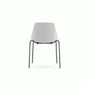 Lot 4 chaises Suite pieds métal blanc_2