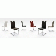 Lot de 4 chaises Kilou - tissu noir - piètement luge en tube laqué noir mat - design chic et moderne_2