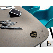 Table de réunion Pigreco Up pieds bois - Martex - Béton_2