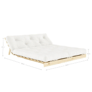 Canapé convertible futon ROOTS - pin massif naturel - couchage 160x200 cm - design japonais et scandinave_2