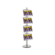 Présentoir Visual-Displays® gris - 4 étagères en métal inclinées - Réf : 214606M_2