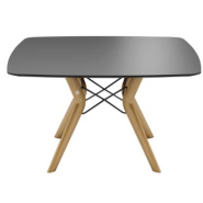 Table tribu carrée - Plateau chêne massif - Pieds réglables en chêne et structure métallique_2